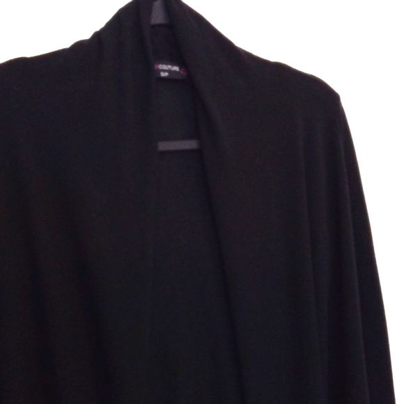 Waterfall Cardigan with Long Sleeves and Floral Embellishment - Picture 6 of 9